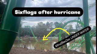 Sixflags over Georgia after hurricane 2024 RIDES FLOODED ￼Batman update￼ [upl. by Noskcaj310]