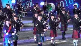 Scotland performs at Spasskaya Tower 2016 Military tattoo 932016 [upl. by Allana904]