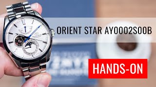 HANDSON Orient Star Contemporary Moonphase Open Heart Automatic REAY0002S00B [upl. by Bremble]