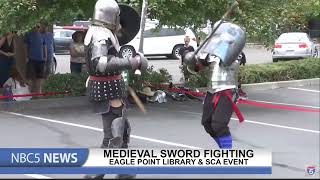 Free medieval sword fighting event held by Eagle Point Library and SCA [upl. by Gaile]