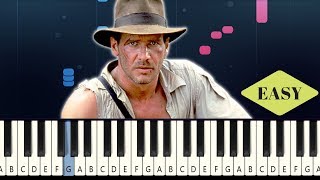 INDIANA JONES THEME SONG  Easy Piano Tutorial with SHEET MUSIC [upl. by Dempstor]