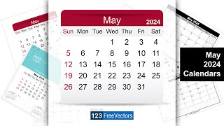 May 2024 Calendar  123FreeVectors [upl. by Adnuhser]