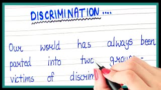 What is Discrimination  Definition of Discrimination  Short note on Discrimination [upl. by Gloriane]