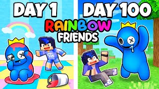 100 DAYS as RAINBOW FRIENDS in Minecraft [upl. by Ibed828]