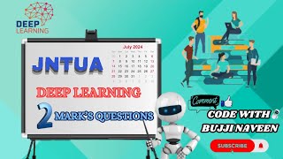 JNTUA Deep Learning July 2024  2Mark Answers Explained [upl. by Sualk19]