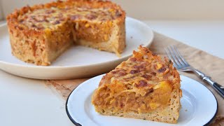 Tarta de calabaza con masa de arroz 🍚 sin harina receta shortsviral shorts [upl. by Neelahtak572]