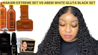 MAKARI EXTREME AND ABEBI WHITE GLUTA BLACK SET REVIEW skincare beauty diy review bodylotion [upl. by Furnary]