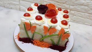 Chicken amp Veggies Sandwich Cake Recipe [upl. by Ingeberg835]