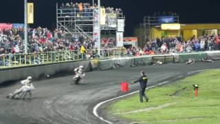 Speedway Güstrow Pfingsten 2017 Sturz  K Huckenbeck  M Bech [upl. by Eilagam]