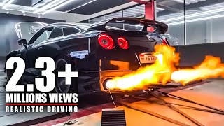 Nissan GTR R35 Extreme Exhaust Flames  Sound LOUD 🚗💨🔥 [upl. by Hsakiv]