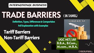 Trade Barrier In Tamil Tariff amp Non Tariff Barrier UGC NET MBA BBA BCOM International Business [upl. by Wertz]