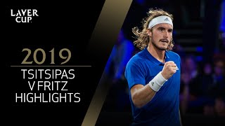 Tsitsipas v Fritz Match Highlights  Laver Cup 2019 [upl. by Etnaik]