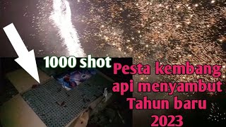 Pesta kembang api untuk menyambut Tahun 2023 1000 shot [upl. by Aihsia]