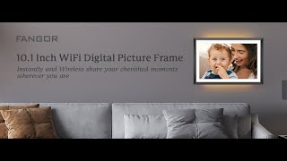 FANGOR 101quot WiFi Digital Picture Frame with LED Light [upl. by Brooke]