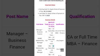 BOB Various New Recruitment 2024 Elig Post600 salary 60000 bobbank bankjobs shorts [upl. by Jeannie460]