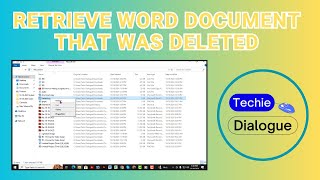 How to Retrieve a Word Document That Was Deleted [upl. by Nedra]