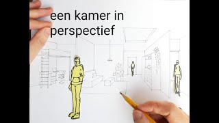 Een kamer tekenen in perspectief [upl. by Adnaloy]