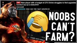 They Bullied Him for Learning to Farm  Talking with a 270 Divine First League Noob [upl. by Airolg]