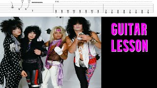 Motley Crue Smokin In The Boys Room Guitar Lesson with TAB [upl. by Etennaej]