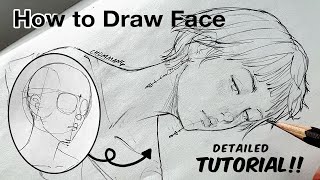 How to Draw a SemiRealistic Portrait with Simple Method [upl. by Guglielma]