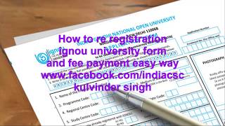 ignou online re registration form and payment method [upl. by Leiuqeze884]