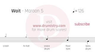 Maroon 5  Wait Drum Score [upl. by Kanor]