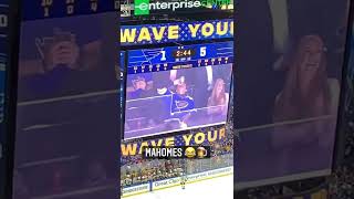 When Patrick Mahomes chugged a beer on the Jumbotron during the Stanley Cup Final 😂🍺 [upl. by Kowtko498]