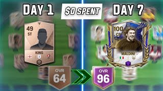 64 TO 96 OVR IN 7 DAYS WITHOUT SPENDING MONEY in FC MOBILE  CLAIMED BEST PLAYER CRAZY PACK OPENING [upl. by Mayne]