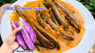 ගෑවුන තැන කන්න පුලුවන් සයිවර් කඩේ වම්බටු හින්දුම👩‍🍳♥️Brinjal Curry Recipe Wambatu Curry [upl. by Tomkin942]