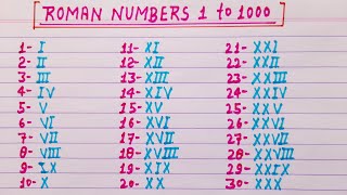 Roman numerals 1 to 1000  Roman numbers 1 to 1000  Roman ginti 1 to 1000 [upl. by Buke602]