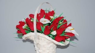 Корзинка роз из конфет Букет из конфет basket with buds of roses [upl. by Dionne]