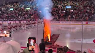 DU Hockey 2024 National Championship Banner raising to the rafter [upl. by Yldarb33]