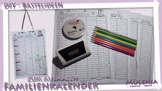 DIY  Familienkalender zum ausmalen [upl. by Rohn]