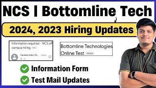 NCS 2023 2024 Hiring Information Form  Bottomline Technologies Online Test Updates  Test Pattern [upl. by Bonnie]