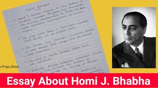 Essay on Homi JBhabha  Few Lines on Homi J Bhabha in English  Homi Bhabha Essay in simple words [upl. by Sacul]