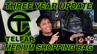 THREE YEAR UPDATE On My Telfar Medium Shopping Bag Review 👁️👄👁️ WEAR  TEAR On This Shopping Tote [upl. by Bozuwa]