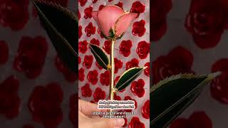 Jewelry Gift  🌸5petal flower 24K dipped gold rose  Anna Pink jewelry artificialflowers [upl. by Frazer453]