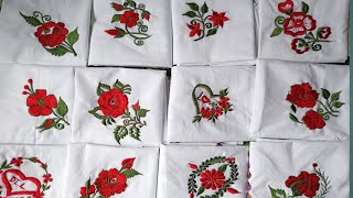 rumal ka phool  handkerchief  hand embroidery  embroidery with sewing thread hand craft sewing [upl. by Ynad]