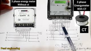 3 phase energymeter connection  3 phase KWH meter connection  energymeter connection with CT [upl. by Etiuqal732]