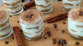 Verrines tiramisu sans œufs أكواب التيراميسو بدون بيض بدون ماسكاربون [upl. by Emelita987]