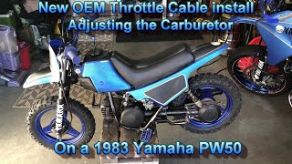 PW50 Throttle cable and Carburetor adjustment [upl. by Yhtrod]