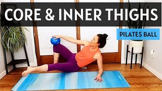 30 Min Strong Core amp Inner ThighsAt Home Barre WorkoutPilates Ball [upl. by Latsyrcal]