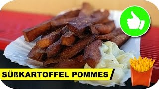 Süßkartoffel Pommes selber machen KNUSPRIG  Pommes Män [upl. by Tito799]