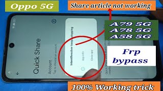 Oppo A59 5G A79 5G  A78 5G Frp bypass share article not working solution New update New trick [upl. by Ecikram289]