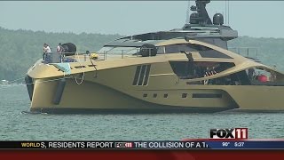 New yacht launched in Sturgeon Bay [upl. by Imena623]