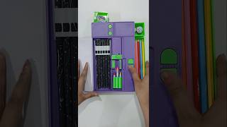 Purple multifunction jumbo pencil box with filling aesthetic stationery stationery pencilbox [upl. by Normandy]