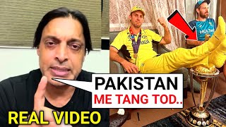 Shoaib Akhtar Angry Reaction After Mitchell Marsh Disrespect WC Trophy After Win Final  IND vs AUS [upl. by Inahteb]