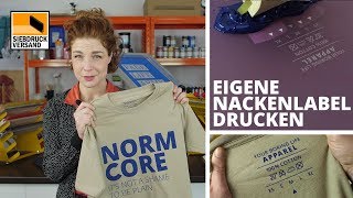 Eigenes Nackenlabel in das TShirt drucken  Siebdruck  Textildruck [upl. by Halika]