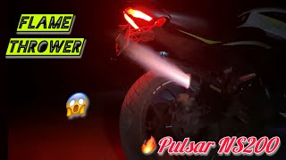 Ns200 bs3The monster Flame Thrower🔥 exhaust ns200 scproject [upl. by Olleina314]