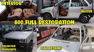 Maruti 800 FULL RESTORATION  Modified 800  Interior Modification in 800  HEADLIGHT MODIFICATION [upl. by Roxana682]